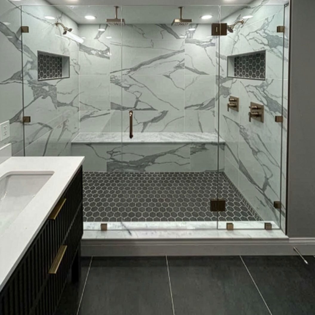 Shower Door Hinged off Panel